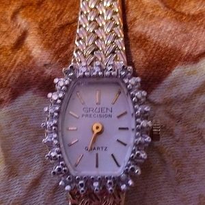 Vintage Gruen Precision Quartz Watch Gold